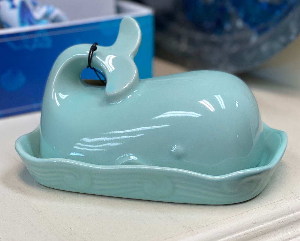 Whale Stoneware Butter Dish