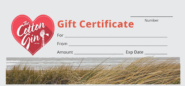Cotton Gin $25 Gift Certificate